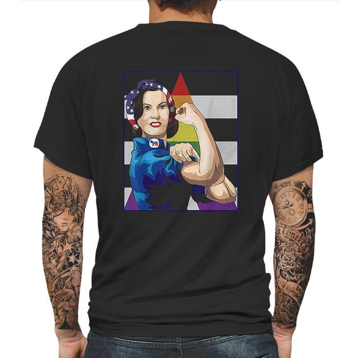 Gretchen Whitmer Staight Ally Flag Strong Woman Mens Back Print T-shirt