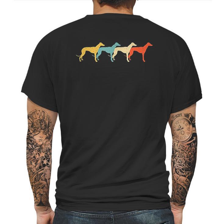 Greyhound Vintage Retro Dog Pet Mens Back Print T-shirt