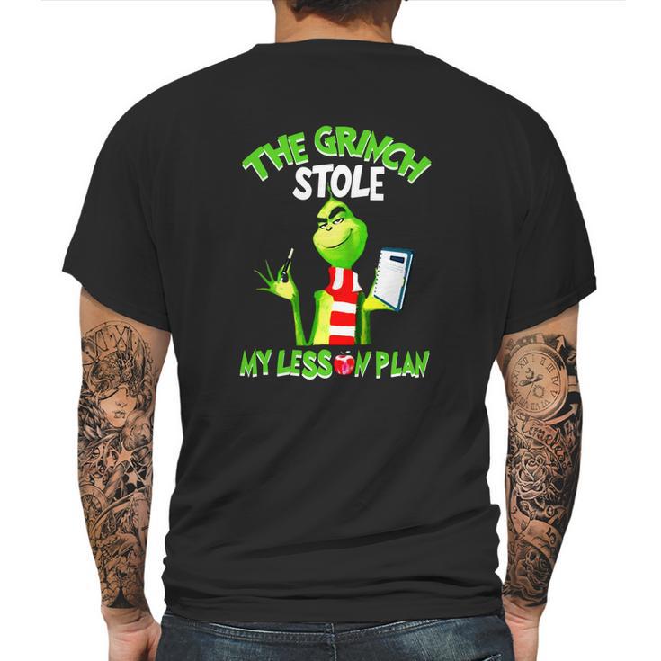 The Grinch Stole My Lesson Plan Mens Back Print T-shirt