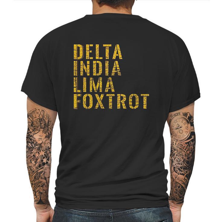 Grunt Style Delta India Lima Foxtrot Mens Maroon Mens Back Print T-shirt