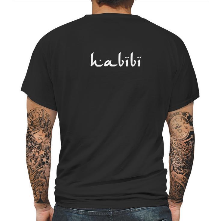 Habibi My Love Arabic English Script Mens Back Print T-shirt