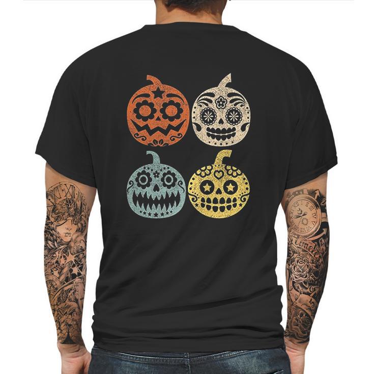 Halloween El Dia De Los Muertos Dead Day Pumpkin Vintage Mens Back Print T-shirt