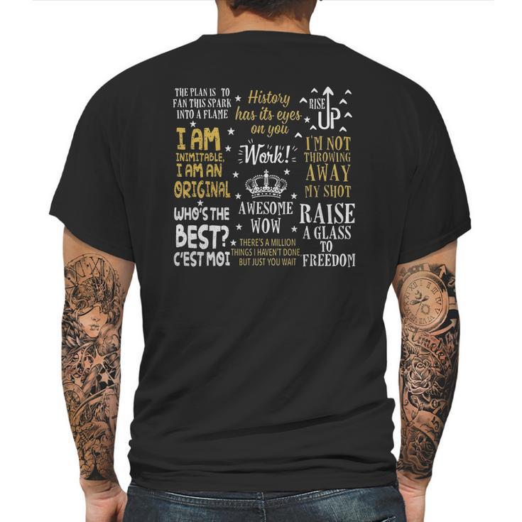 Hamilton Musical Quotes Mens Back Print T-shirt