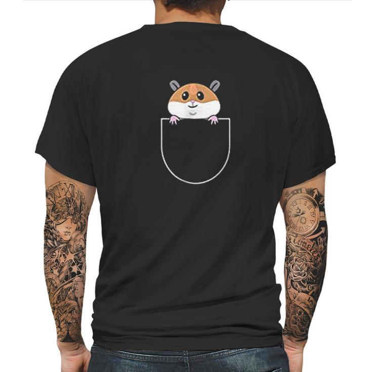 Hamster In Faux Pocket Mens Back Print T-shirt