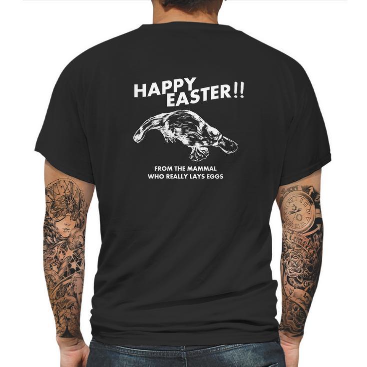 Happy Easter From Platypus Funny Easter Mens Back Print T-shirt