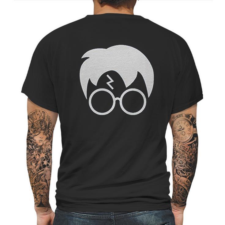 Harry Glasses Lightning Bolt Hair Mens Back Print T-shirt