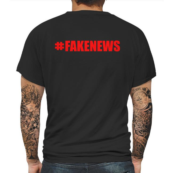 Hashtag Fake News Fakenews Logo Mens Back Print T-shirt