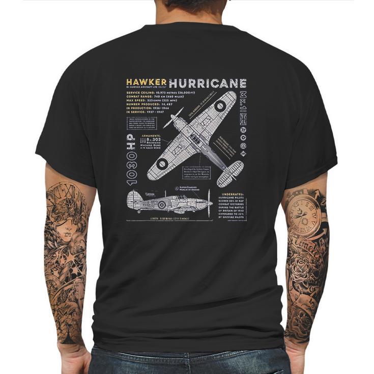 Hawker Hurricane Battle Of Britain Wwii Raf Fighter Plane Mens Back Print T-shirt