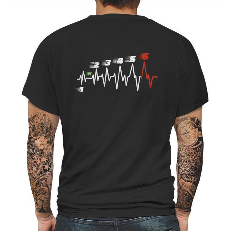 Heartbeat Motorrad Herzschlag Mens Back Print T-shirt