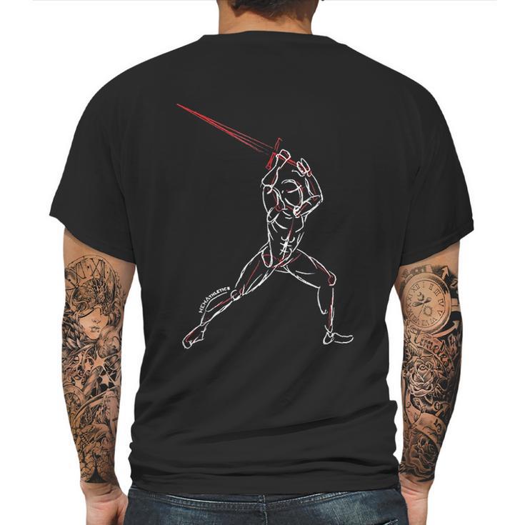 Hema Male Fencing Sketch Mens Back Print T-shirt