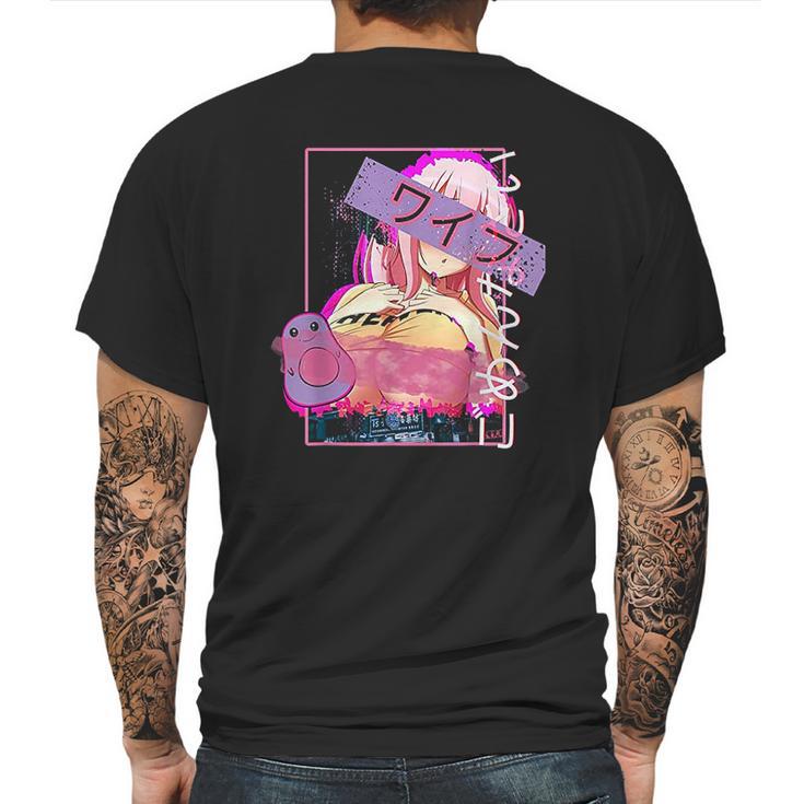 Hentai Vaporwave Concept Design Lewd Japanese Oppai Girl Mens Back Print T-shirt