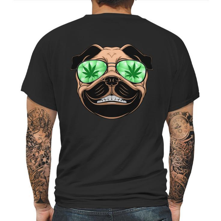 High Off Weed Smiling Pug Mens Back Print T-shirt