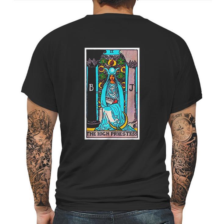 High Priestess Tarot Card Psychic Occult Metaphysical Mens Back Print T-shirt