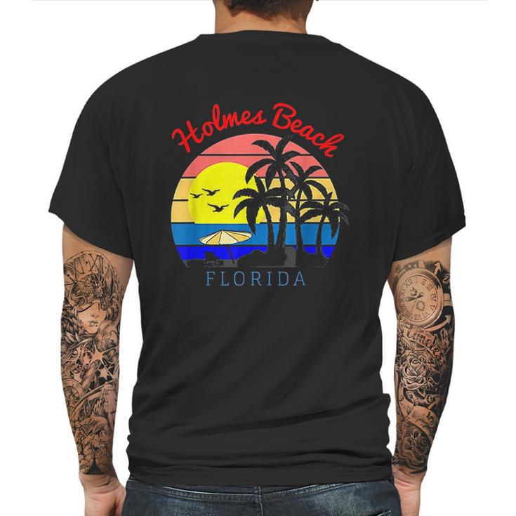 Holmes Beach Florida Vintage Retro Beach Sunset Mens Back Print T-shirt