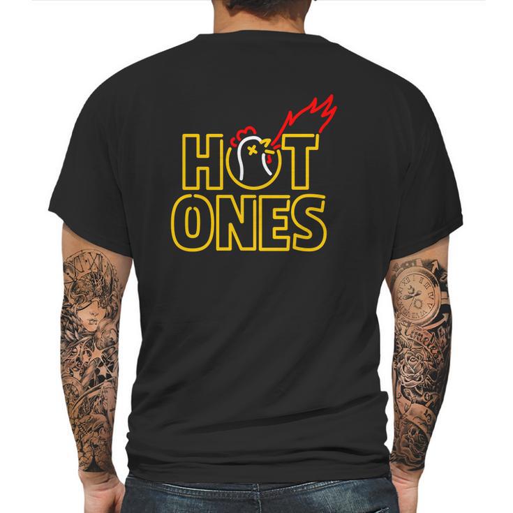 Hot Ones Simple Line Art Mens Back Print T-shirt