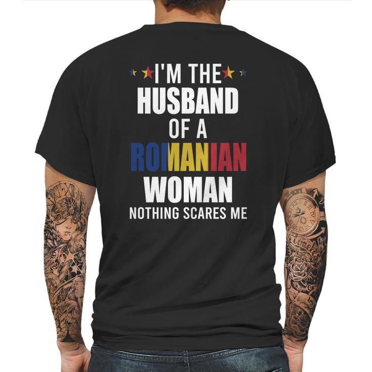 Husband Of Romanian Woman Mens Back Print T-shirt