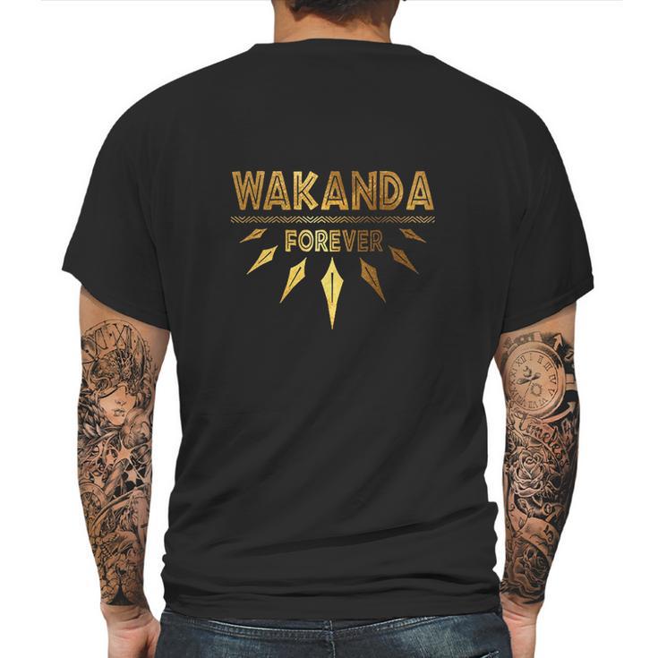 Iapparel Wakanda Forever Gold Foil Mens Back Print T-shirt