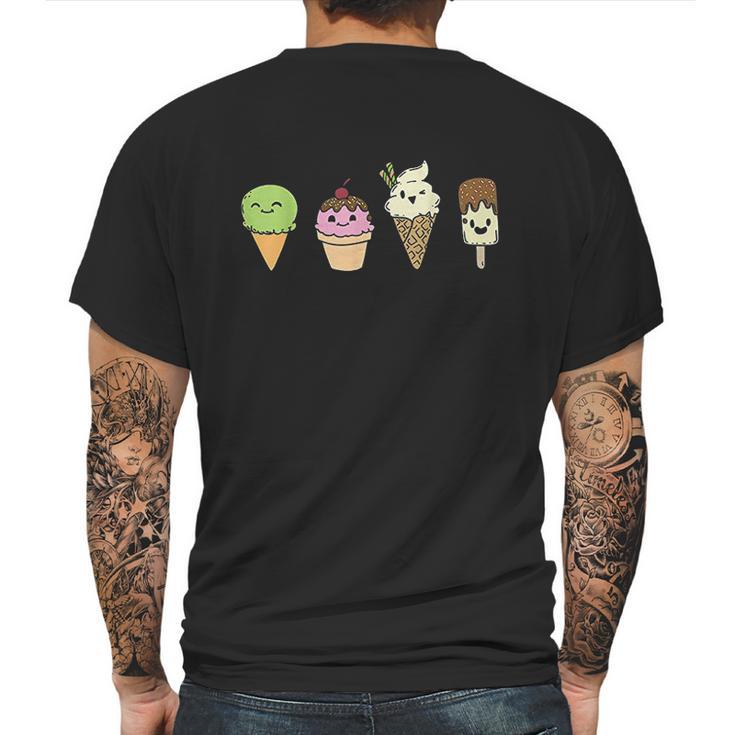 Ice Cream Cones Popsicle Frozen Food Mens Back Print T-shirt