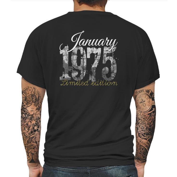 January 1975 Tee - 47 Years Old 1975 47Th Birthday Gift Mens Back Print T-shirt