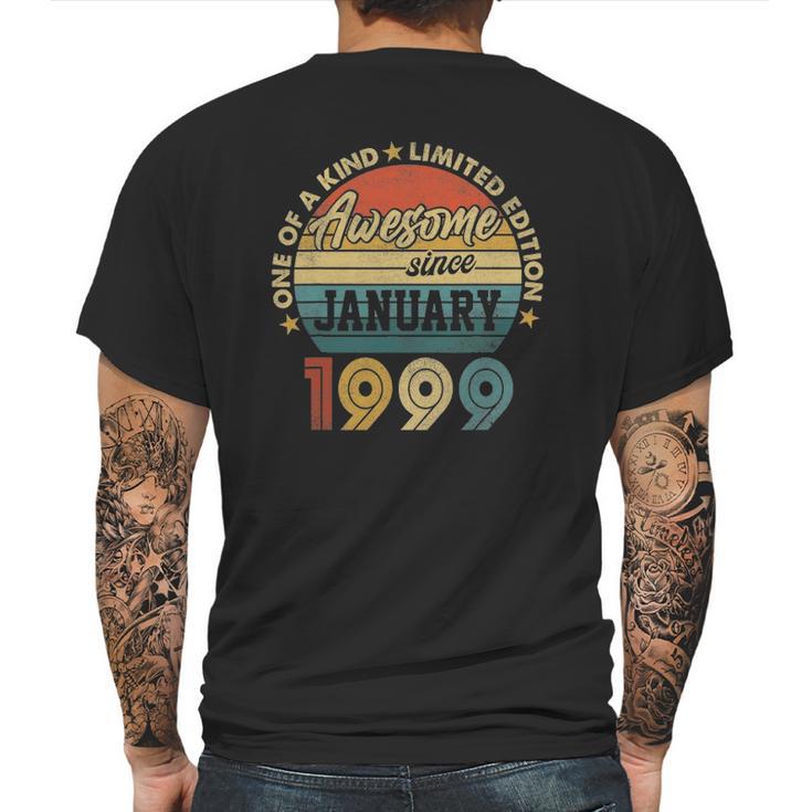 January 1999 Vintage 22 Years Old Retro 22Nd Birthday Gift Mens Back Print T-shirt