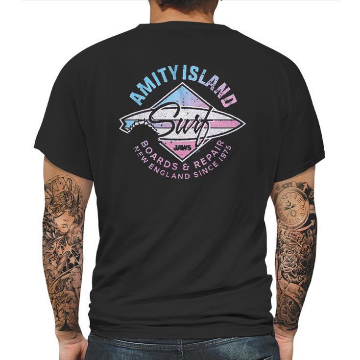 Jaws Amity Island Surf Purple Heather Mens Back Print T-shirt