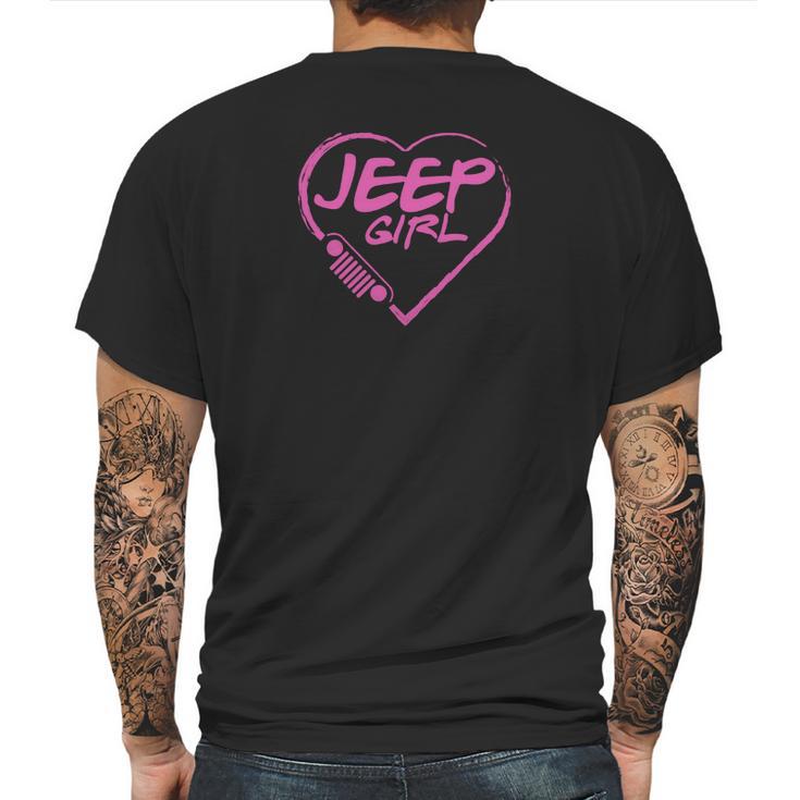 Jeep Girl - Pink Heart Lovely T-Shirt Mens Back Print T-shirt