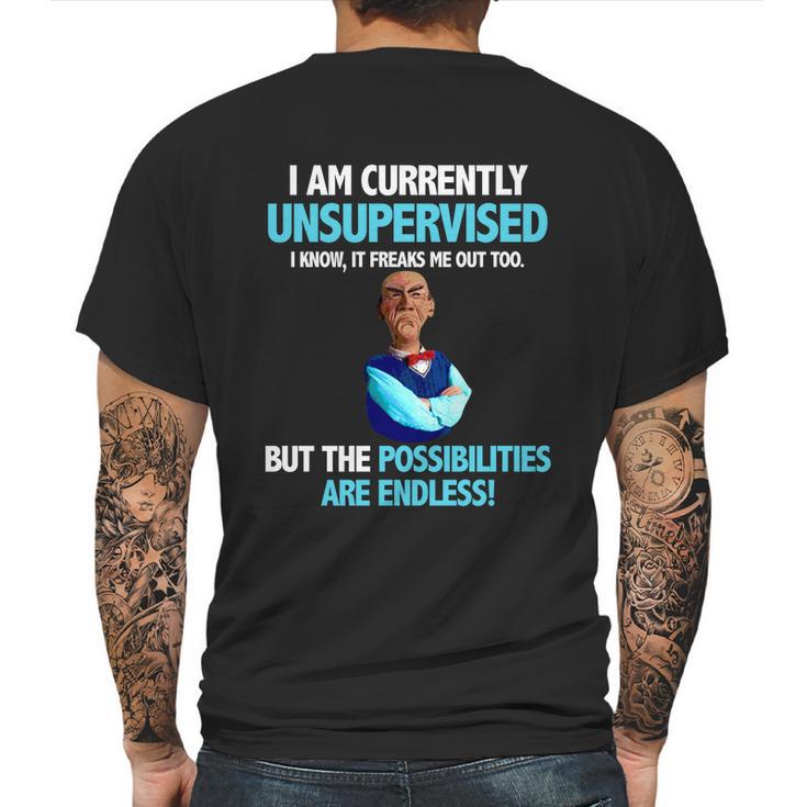 Jeff Dunham Walter I Am Currently Unsupervised I Know It Freaks Shirt T Shirt Tee Mens Back Print T-shirt