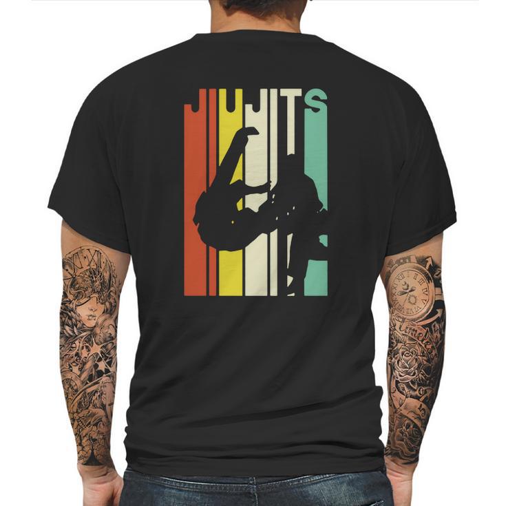 Jiu Jitsu Silhouette Bjj Brazilian Jiu Jitsu Retro Mens Back Print T-shirt