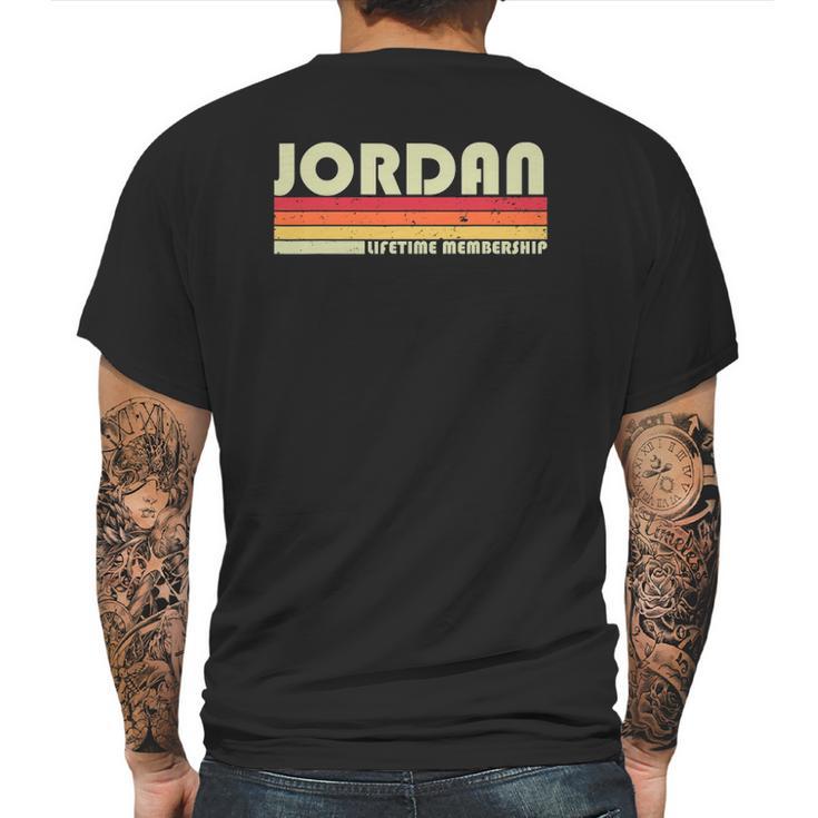 Jordan Surname Funny Retro Vintage 80S 90S Reunion Mens Back Print T-shirt