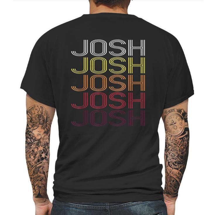 Josh Retro Wordmark Pattern Vintage Style Mens Back Print T-shirt