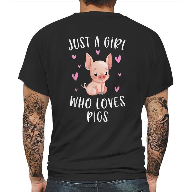 Just A Girl Who Loves Pigs Funny Piggy Lovers Gift For Girls Graphic Design Printed Casual Daily Basic Mens Back Print T-shirt