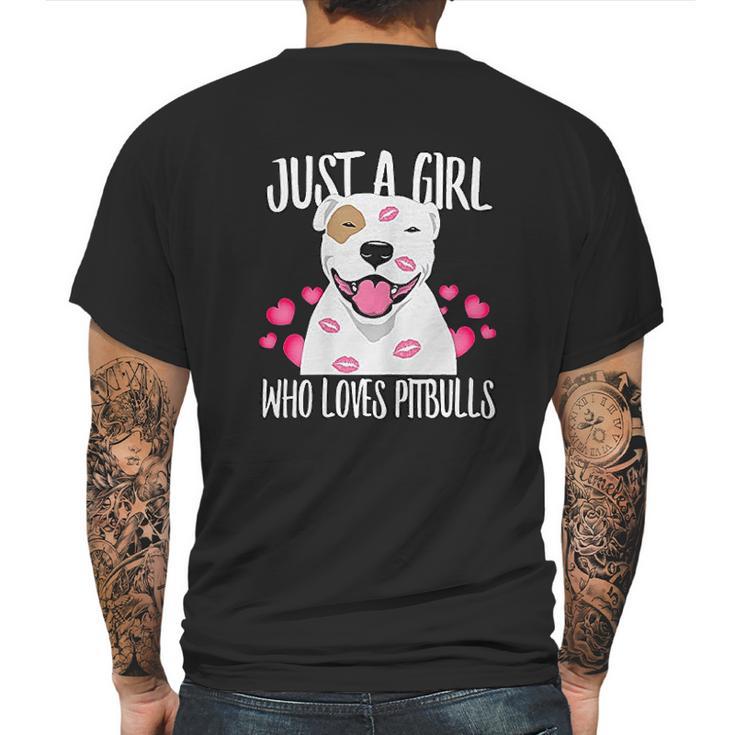 Just A Girl Who Loves Pit Bulls Dog Lover Mens Back Print T-shirt