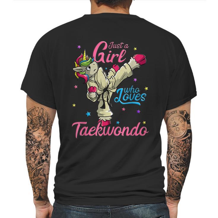 Just A Girl Who Loves Taekwondo Unicorn Tae Kwon Do Gift Graphic Design Printed Casual Daily Basic Mens Back Print T-shirt