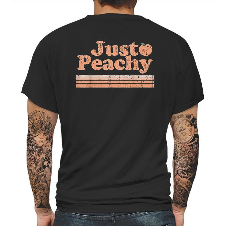 Just Peachy Retro 70S Georgia Peaches Summer Fruit Mens Back Print T-shirt