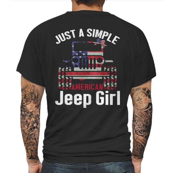 Just A Simple Jeep Girl American Flag 4Th Of July  T Mens Back Print T-shirt