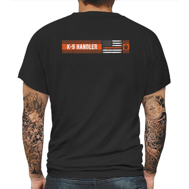 K9 Handler Search & Rescue Thin Orange Line Flag K9 Unit Graphic Design Printed Casual Daily Basic Mens Back Print T-shirt