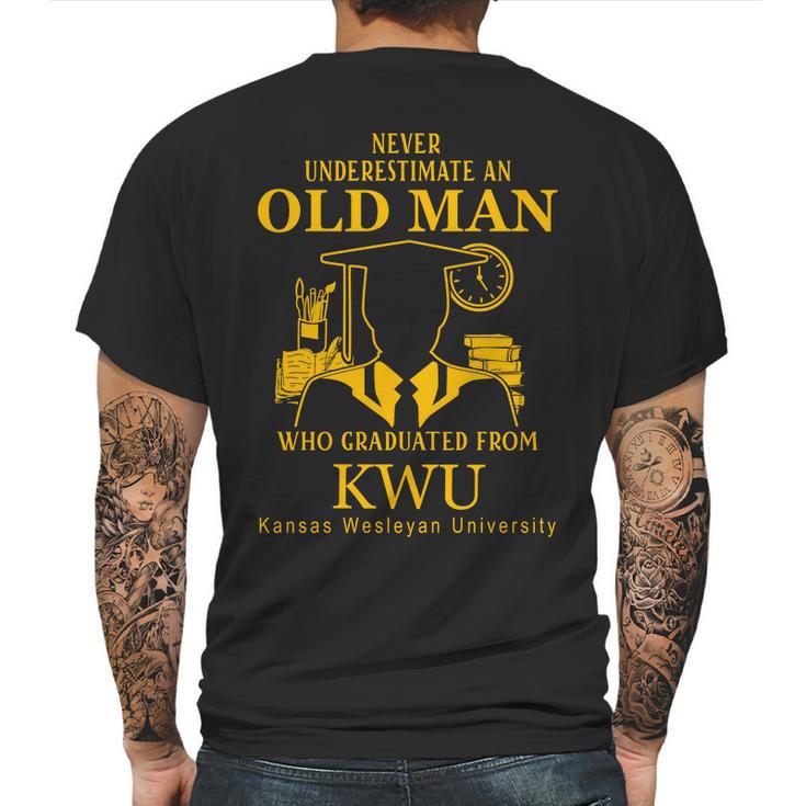 Kansas Wesleyan University Mens Back Print T-shirt