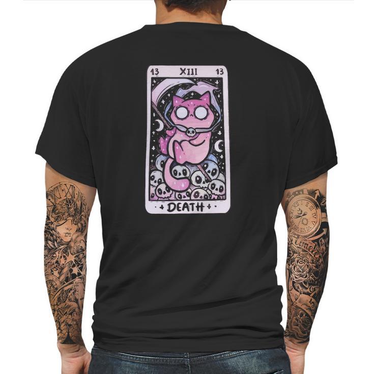 Kawaii Pastel Goth Art The Death Tarot Cute Cat Creepy Art Mens Back Print T-shirt