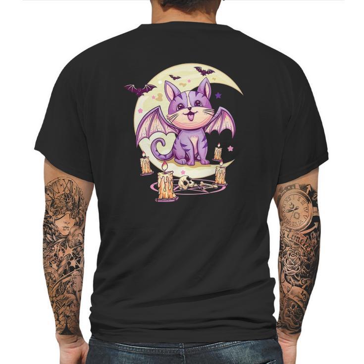 Kawaii Pastel Goth Cute Creepy Cat Vaporwave Menhera Nu Goth Mens Back Print T-shirt