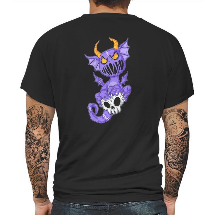 Kawaii Pastel Goth Cute Creepy Demon Dragon & Skull Mens Back Print T-shirt