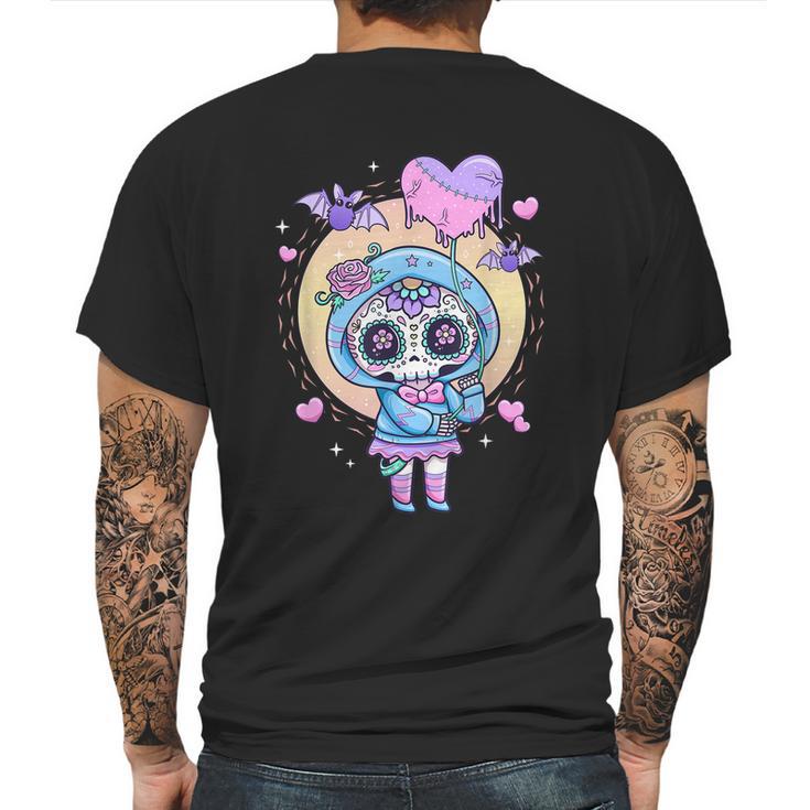 Kawaii Pastel Goth Cute Creepy Sugar Skull Day Of The Death Mens Back Print T-shirt