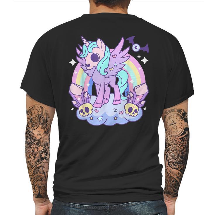 Kawaii Pastel Goth Unicorn Pony - Aesthetic Gothic Skeleton Mens Back Print T-shirt