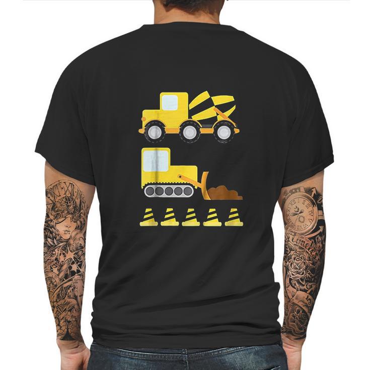 Kids Boys Construction Diggers And Trucks Mens Back Print T-shirt