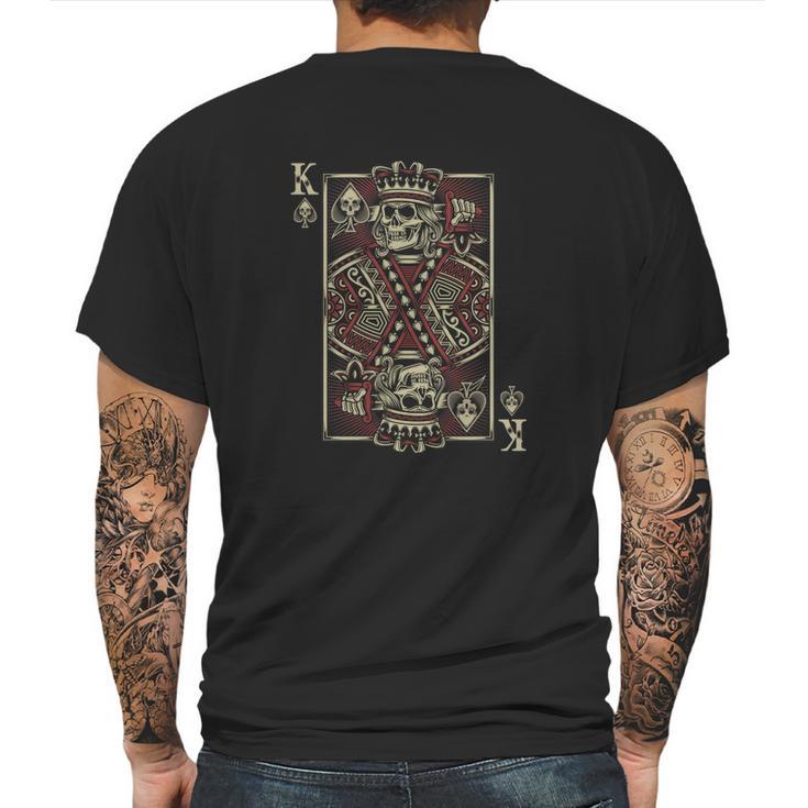 King Of Spades Skull Tshirt Men Poker Card Game Biker Grunge T-Shirt Mens Back Print T-shirt