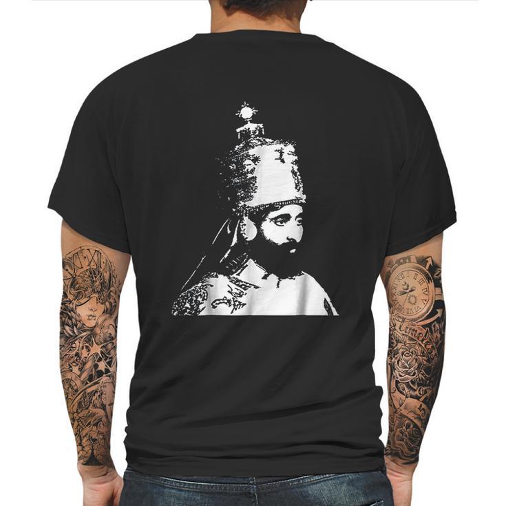 The King Stands Haile Selassie Crown Mens Back Print T-shirt