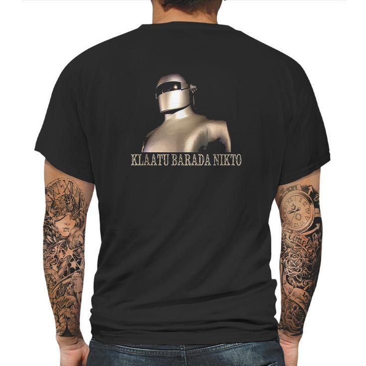 Klaatu Barada Nikto Robot Mens Back Print T-shirt