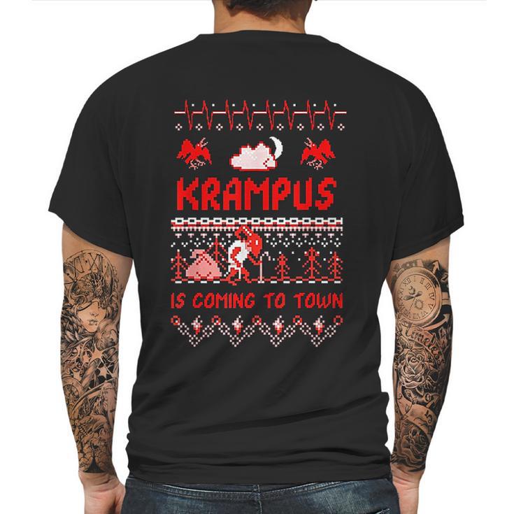 Krampus Is Coming To Town Xmas Ugly Mens Back Print T-shirt