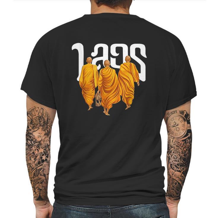 Laos Monk March For Peace Mens Back Print T-shirt