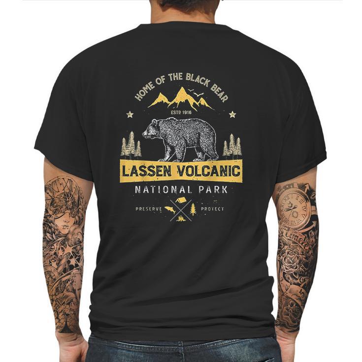 Lassen Volcanic National Park California Bear Mens Back Print T-shirt