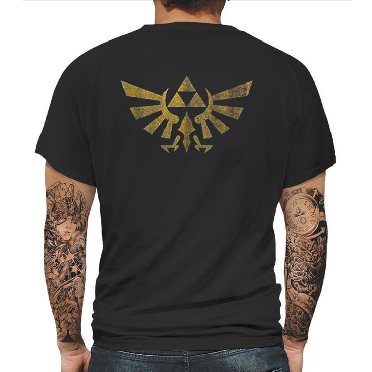 Legend Of Zelda Royal Crest Distressed Badge Mens Back Print T-shirt